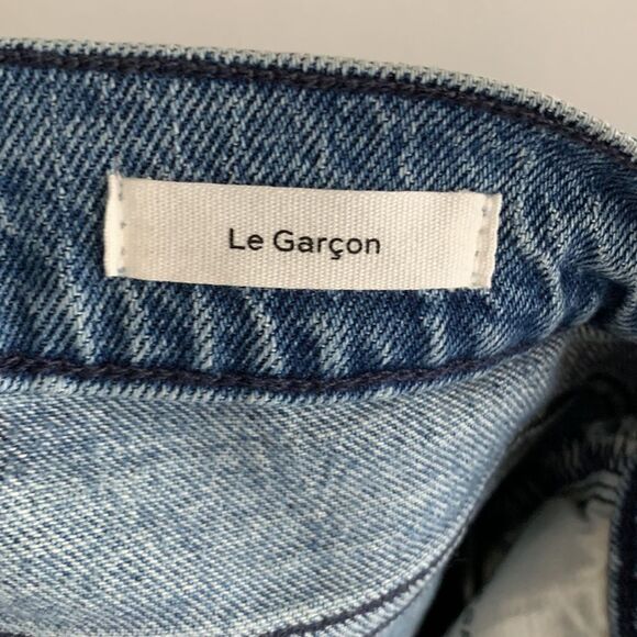 Frame Le Garçon Distressed Beldon Rips Cropped Straight Leg Jeans Sz 24 - Picture 9 of 11